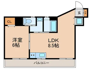 シャトー瑠璃【5階】の間取り