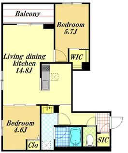 アイル ルイーズ【1階】の間取り