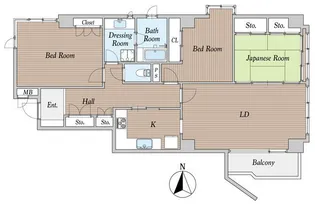 ドムス乃木坂【6階】の間取り