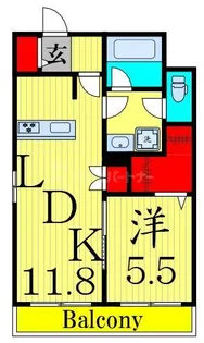 メゾンクレール谷在家【2階】の間取り