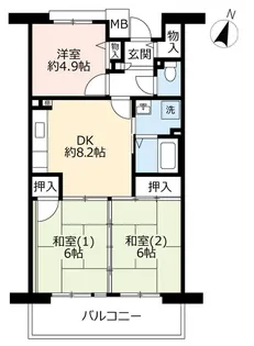 URグリーンヒルズ御影【3階】の間取り