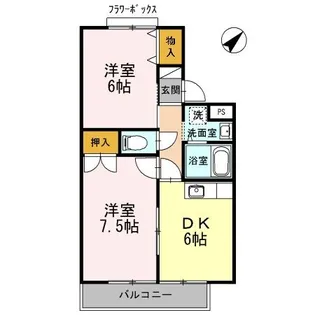 ハイツプラムナイン【2階】の間取り