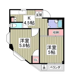 東京都小平市喜平町1【アパート】の間取り
