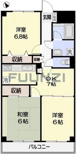 ペアヒルズ大野【1階】の間取り