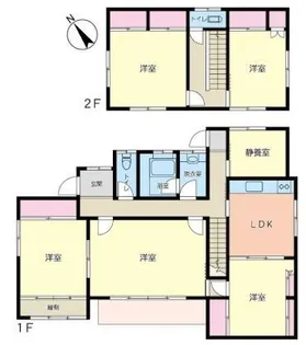 神奈川県藤沢市鵠沼海岸6【一戸建】の間取り