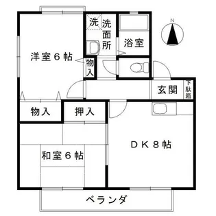 ハイツさつき【2階】の間取り
