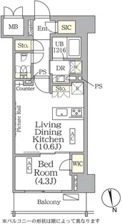 東京都新宿区東五軒町【マンション】の間取り