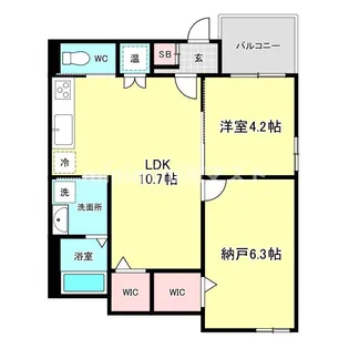 F asecia KENSHU【3階】の間取り