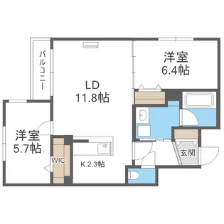 Noble Vista麻生【1階】の間取り