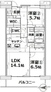 アクティ目黒駅前2号棟【8階】の間取り