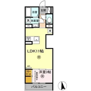 グランリュクス上野丘東【2階】の間取り