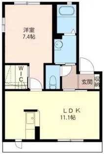 ヴィラ・ポレールC【1階】の間取り