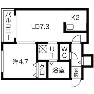 北海道札幌市西区二十四軒三条6【マンション】の間取り
