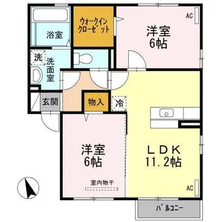 山形県山形市大野目2【アパート】の間取り