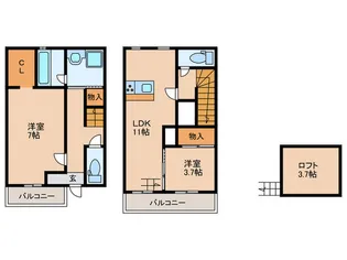 フェリスフルータ【1階】の間取り