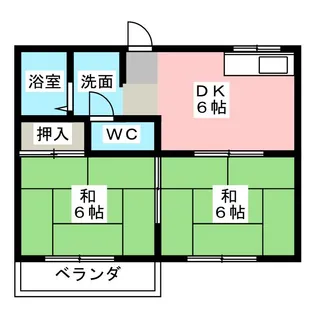 一本木ハイツ【1階】の間取り