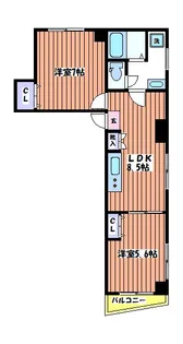 ラ・ジオン【2階】の間取り