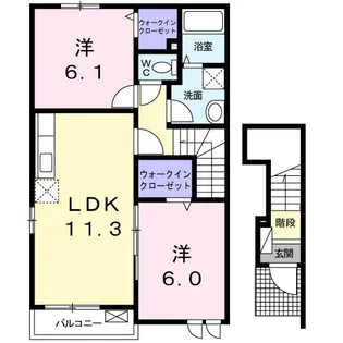 サザン・ガーデン「さくら」B【2階】の間取り
