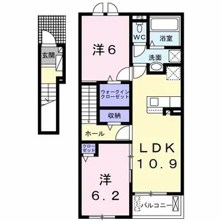 シャンティープレースナゴミ【2階】の間取り