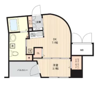 アドバンス西梅田IVエール【10階】の間取り