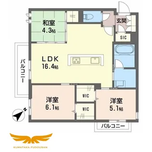 LUCE帯山西【2階】の間取り