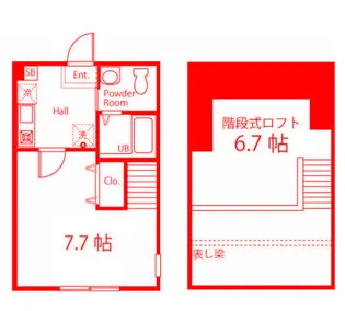 ハーミットクラブハウス鎌倉ピーチ【1階】の間取り
