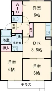ハイムグランシャリオ内山 C【1階】の間取り