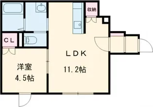 ボヌール稲穂【1階】の間取り