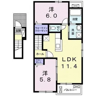 レ・ムスクテール【2階】の間取り