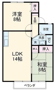MUヒルズ茜部【2階】の間取り