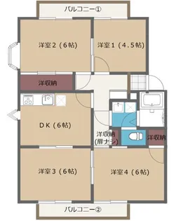 サンビレッジ熊本C【2階】の間取り