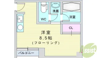 タウンハウス服部天神【3階】の間取り