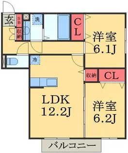 ロマージュさくら【3階】の間取り
