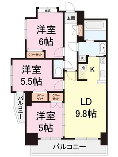 フォーシーズン開成山公園【2階】の間取り