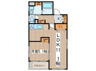 エストメゾン石川橋【5階】の間取り
