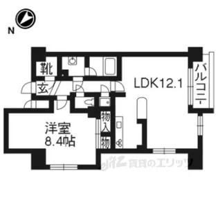 レジディア洛北【5階】の間取り