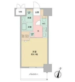 Louis Residence 弁天町【9階】の間取り