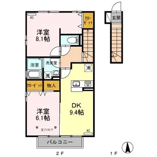 ノーブルメゾンB【2階】の間取り