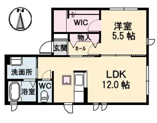 ドゥ・カショーエプ【1階】の間取り
