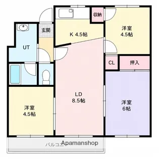 日欧ハイツ【1階】の間取り