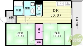 プレアール白水【4階】の間取り