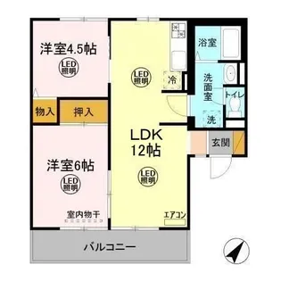 ディアコート C【1階】の間取り