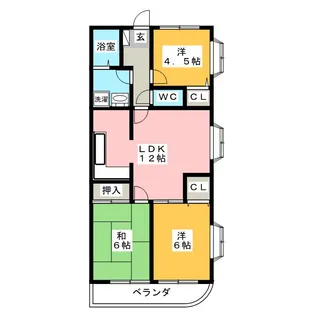 サニープレスキャッスルB【2階】の間取り