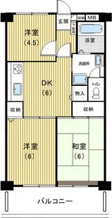 北野ハイツ【2階】の間取り
