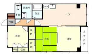 プランドール矢原【6階】の間取り