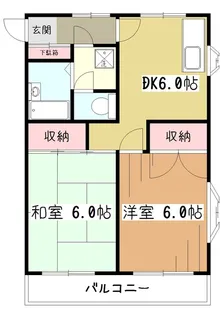 ベルハイツ美住【2階】の間取り