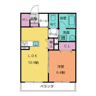 グランディフローラ赤池【1階】の間取り