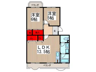 ドゥ・シャト-・ブラン1番館【3階】の間取り