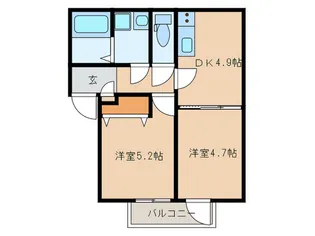 グランヒル箱崎【1階】の間取り