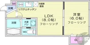 シュヴェルニ―北円山【5階】の間取り